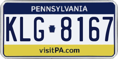 PA license plate KLG8167