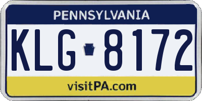 PA license plate KLG8172