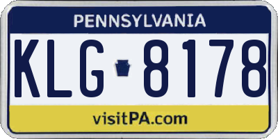 PA license plate KLG8178
