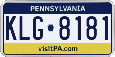 PA license plate KLG8181