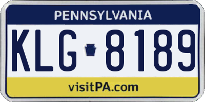 PA license plate KLG8189