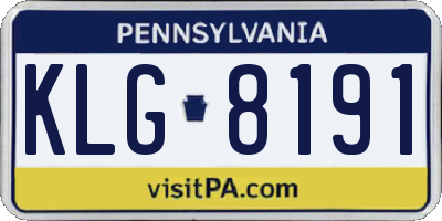 PA license plate KLG8191