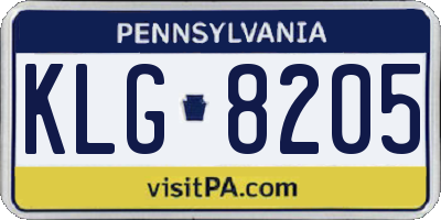 PA license plate KLG8205