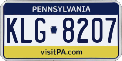 PA license plate KLG8207