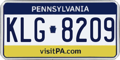 PA license plate KLG8209