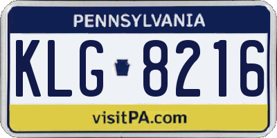 PA license plate KLG8216