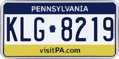 PA license plate KLG8219