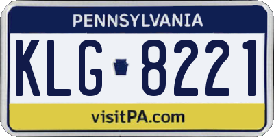 PA license plate KLG8221