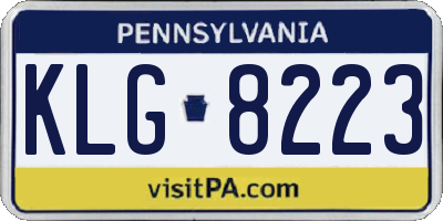 PA license plate KLG8223