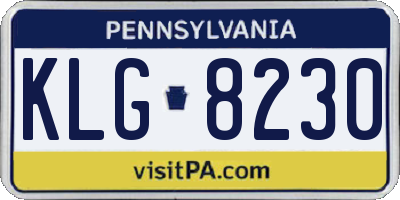 PA license plate KLG8230