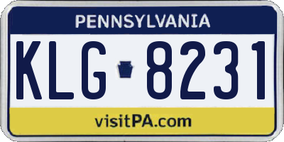 PA license plate KLG8231