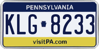 PA license plate KLG8233