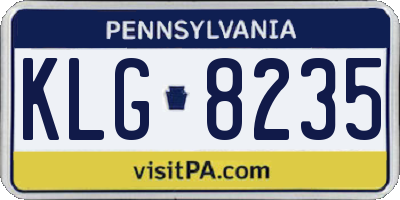 PA license plate KLG8235