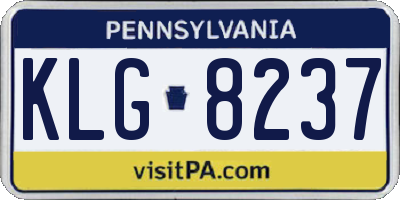 PA license plate KLG8237