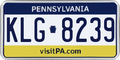 PA license plate KLG8239