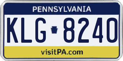 PA license plate KLG8240