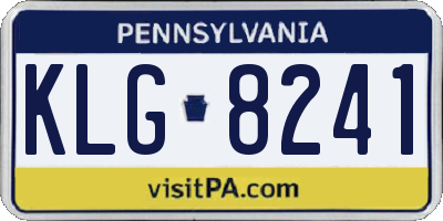PA license plate KLG8241