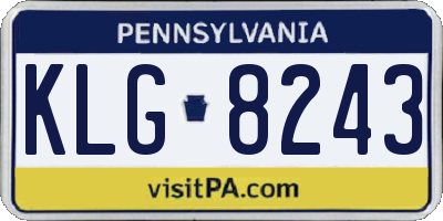 PA license plate KLG8243