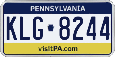 PA license plate KLG8244