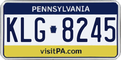 PA license plate KLG8245