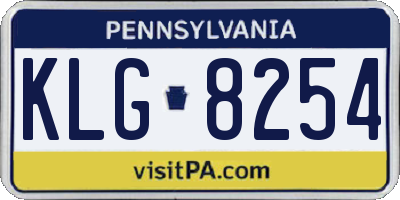 PA license plate KLG8254