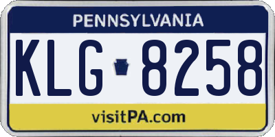 PA license plate KLG8258