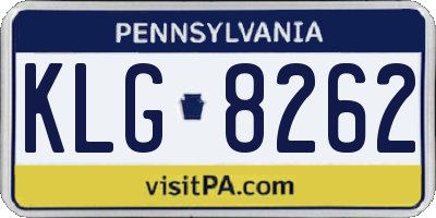 PA license plate KLG8262