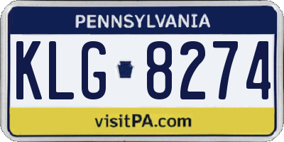 PA license plate KLG8274