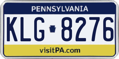 PA license plate KLG8276