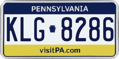 PA license plate KLG8286