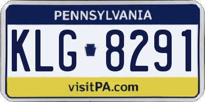 PA license plate KLG8291