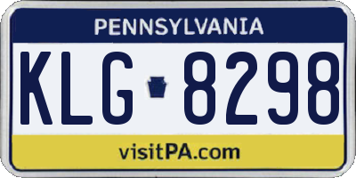 PA license plate KLG8298
