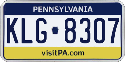 PA license plate KLG8307