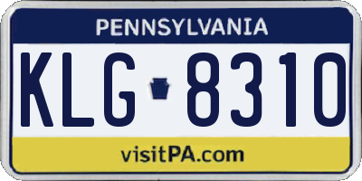 PA license plate KLG8310