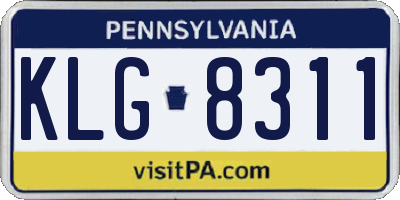 PA license plate KLG8311