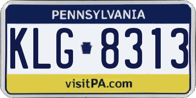 PA license plate KLG8313