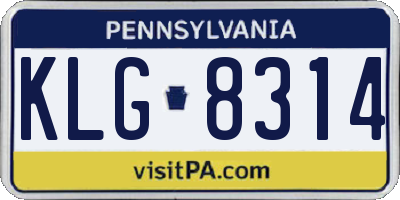 PA license plate KLG8314