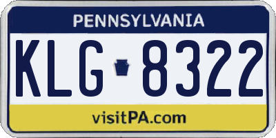 PA license plate KLG8322