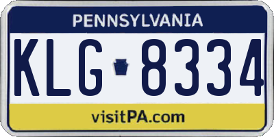 PA license plate KLG8334