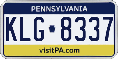 PA license plate KLG8337