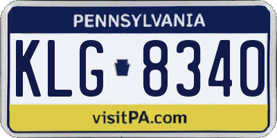 PA license plate KLG8340