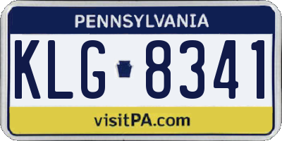 PA license plate KLG8341