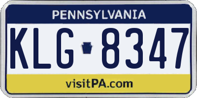 PA license plate KLG8347
