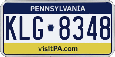 PA license plate KLG8348