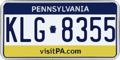 PA license plate KLG8355