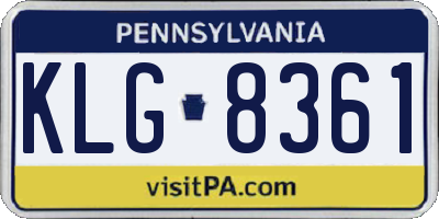 PA license plate KLG8361