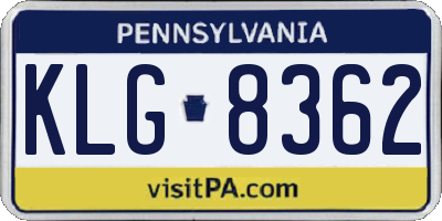 PA license plate KLG8362