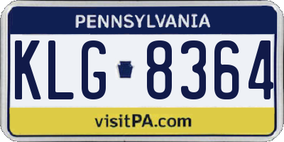 PA license plate KLG8364