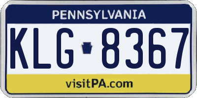 PA license plate KLG8367