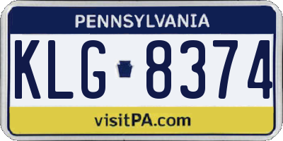PA license plate KLG8374